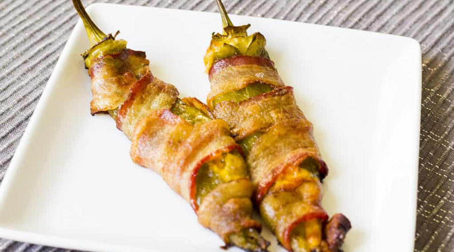 Cheese Stuffed, Bacon Wrapped Chile