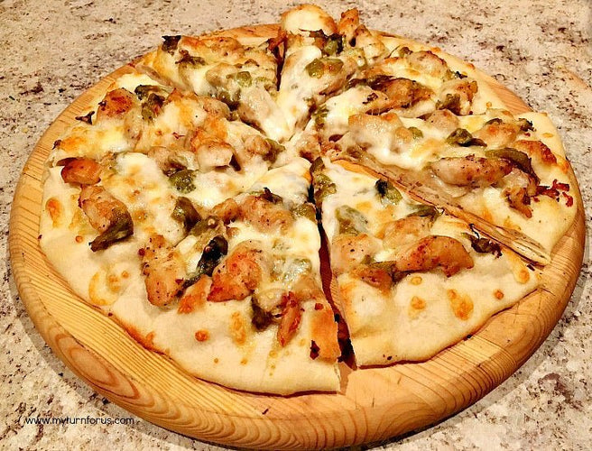 Garlic Chicken and Green Chile Pizza