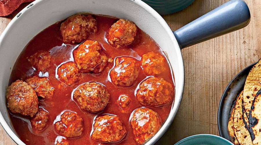 Tex-Mex Meatballs in Red Chile Sauce