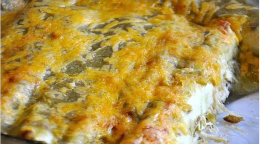 Green Chile Cream Cheese Chicken Enchiladas