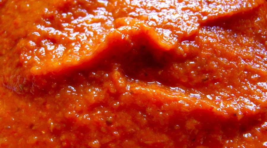 Roasted Red Pepper-Eggplant Sauce with garlic