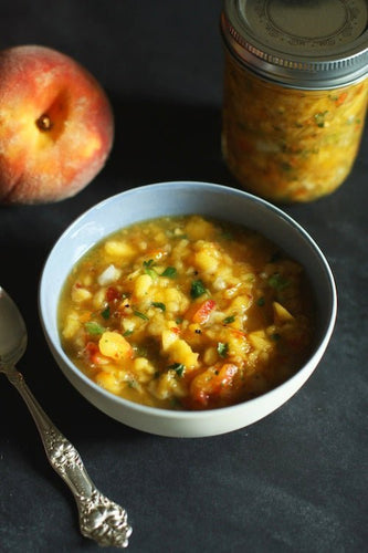 Peach and Hatch Green Chile Salsa