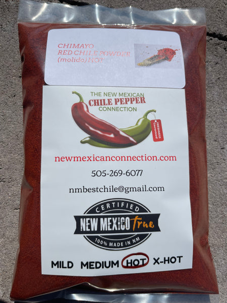 CHIMAYO CHILE POWDER (molido) RED - HOT & MEDIUM